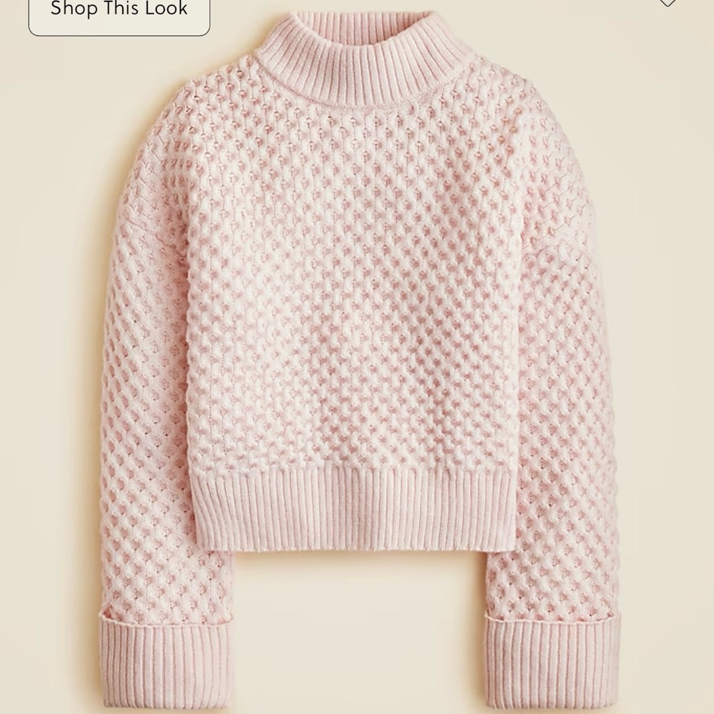 J. Crew Light Pink Textured Cowl Sweater
